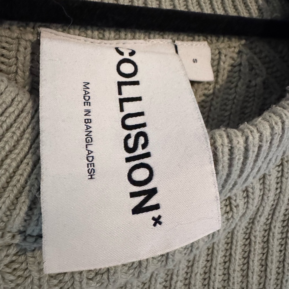 COLLUSION by ASOS Size S knitted ribbed sweater with raglan sleeve - Picture 4 of 6
